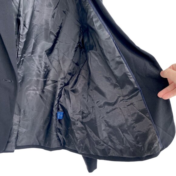 Evan-Picone Womens 16 Black Blazer Stretch Pockets Lined One Button Professional - Picture 11 of 16